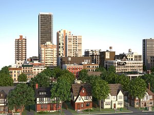 3d model city suburb