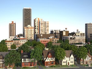 City with suburb