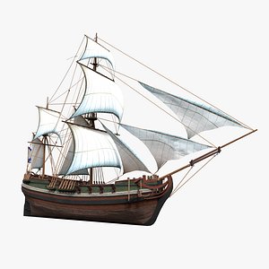 3D ship sailboat boat