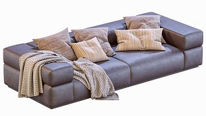 Leather Sofa BRICK LANE By Lema 3D model