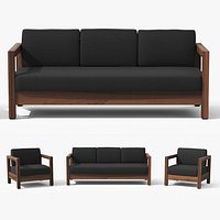 Arca Vintage Brown Sofa Set