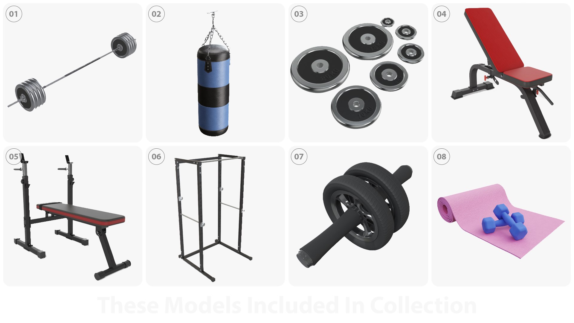 3D Model Large Gym Collection - TurboSquid 2206239