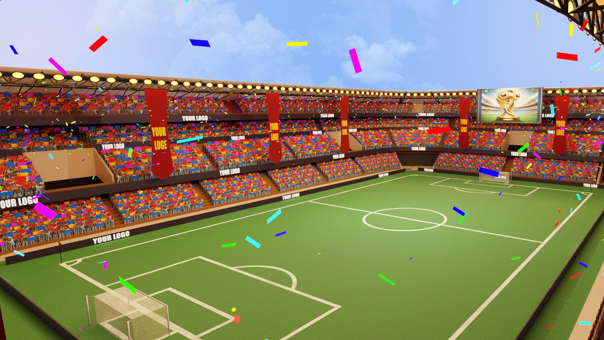 Football Soccer Stadium Game Ready 3D - TurboSquid 2208454