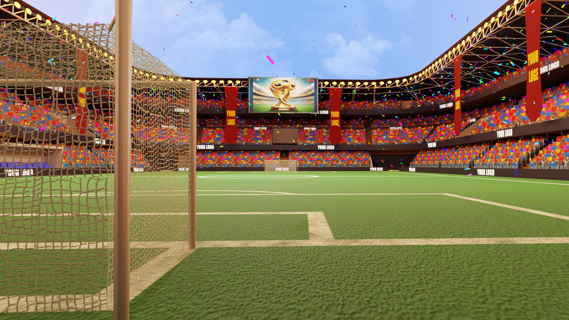 Football Soccer Stadium Game Ready 3D - TurboSquid 2208454
