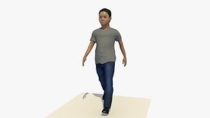 Animated Walking Asian/Arab Boy