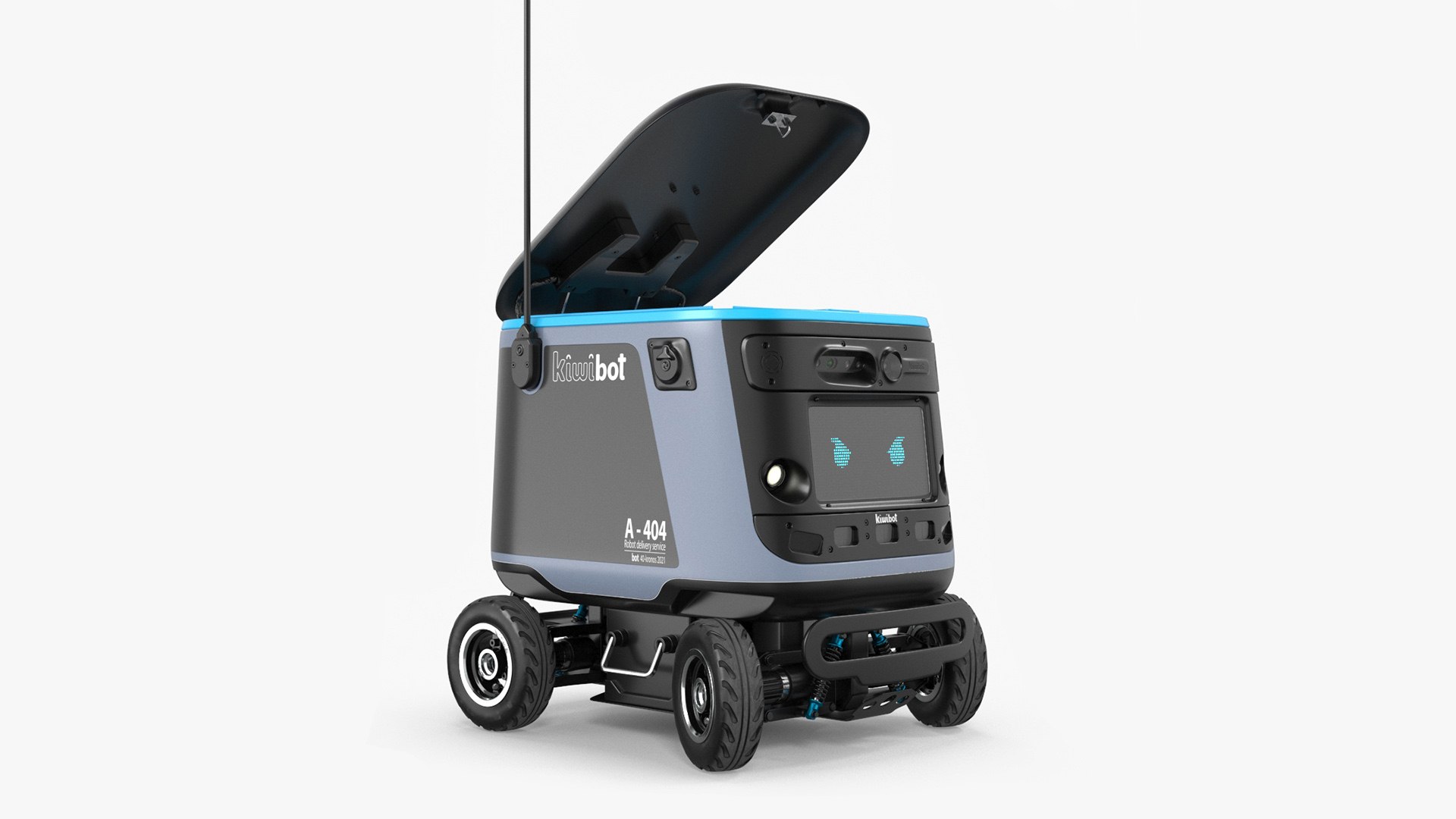 Black Delivery Robot Kiwibot Rigged 3D model preview