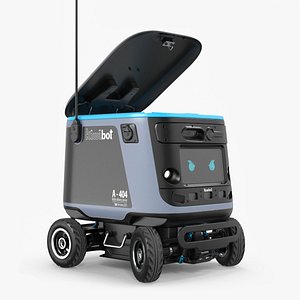 Black Delivery Robot Kiwibot Rigged 3D model