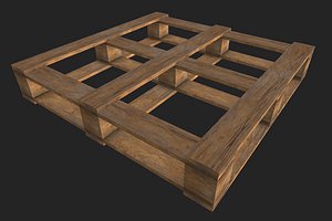 3D wood pallet crate model