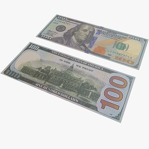 3D Money One Hundred Dollar With PBR 4K 8K