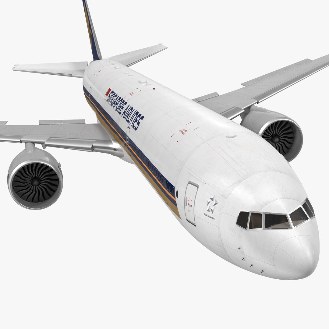 Boeing 777-8x Singapore Airlines Rigged 3D Model 3D model preview