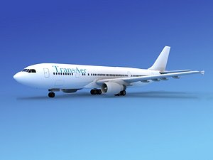 3d airline airbus a300 model