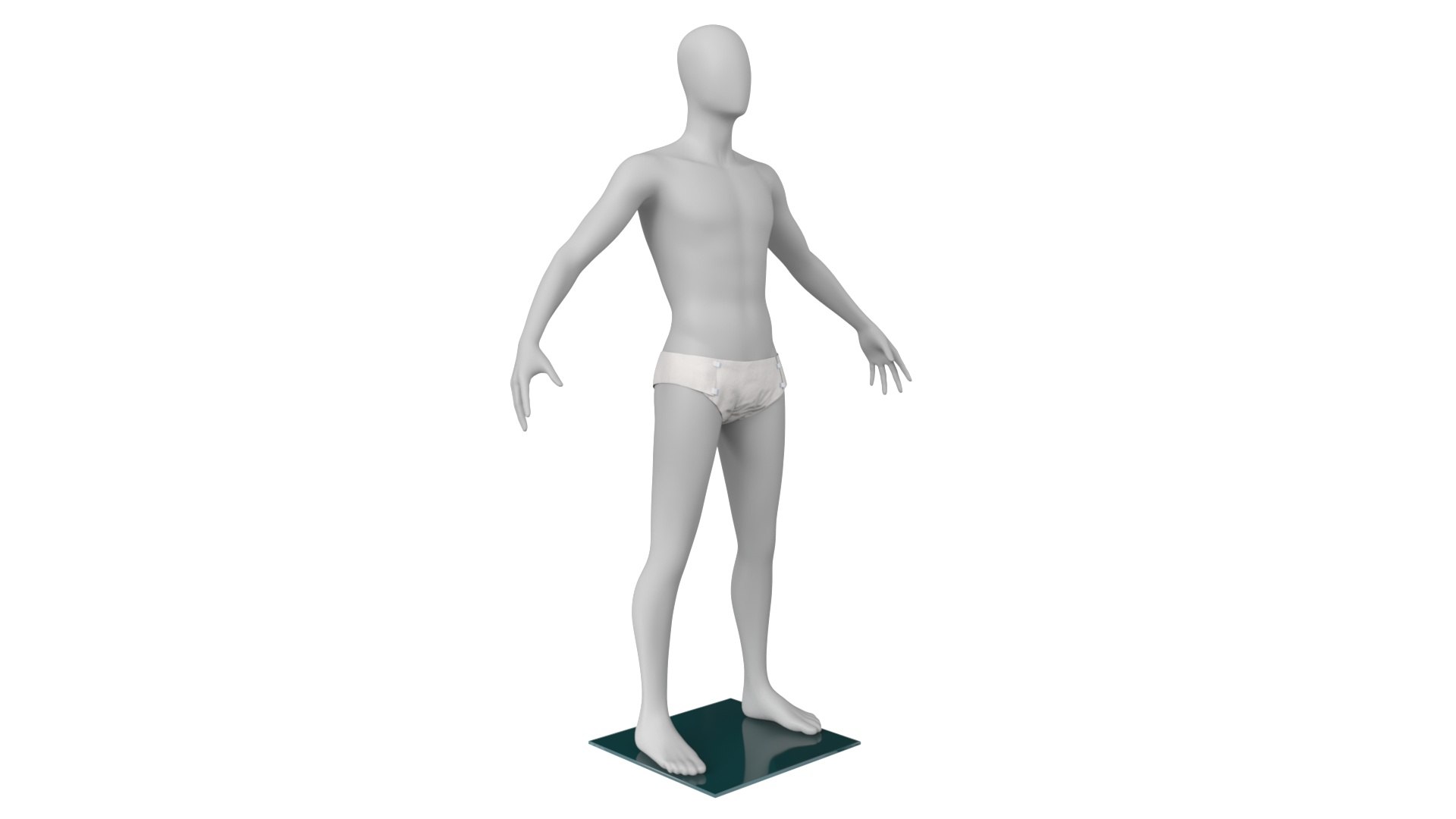 Disposable Adult Care Diaper on Mannequin 3D model for vehicle visualization, games, animation, transport scenes, and automotive rendering