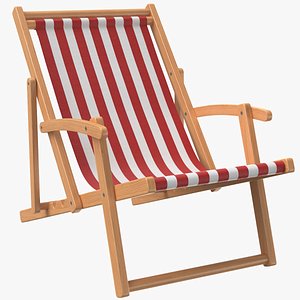 Detailed Red Beach Chair 3D model