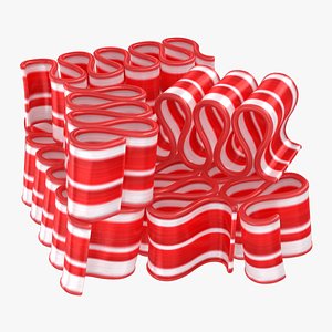 3D realistic christmas ribbon candy