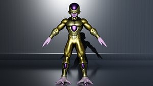 Golden Frieza low-poly 3D model