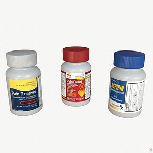 Pain Reliever Aspirin Pill Box Game-Ready Low Poly