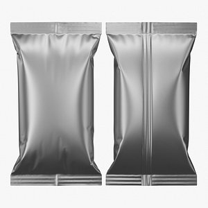 3D Snack Pack Foil Wrapper Mockup 15 model