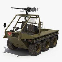 Army ATMP 6x6 with Machine Gun 3D Model