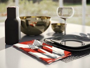 3D table set 04 model