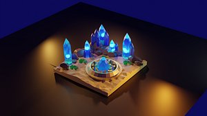 Low-Poly desert of crystals