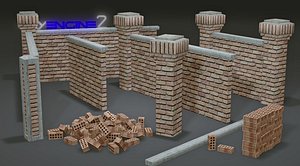 Brick Wall Pack | Modular | Game Ready