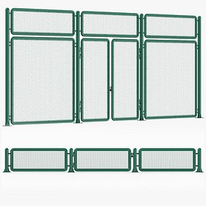 3D Seamless Metal Fence Collection model