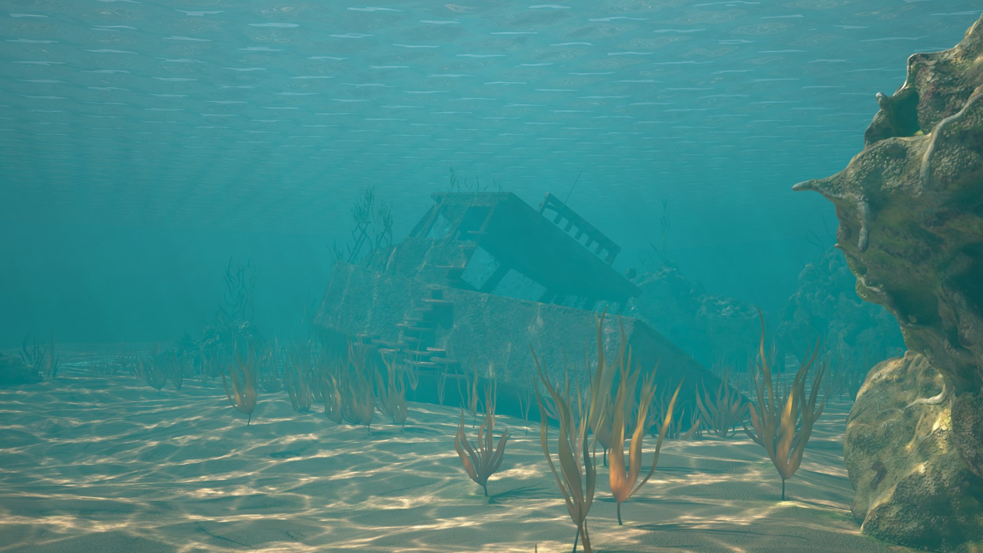 Underwater shipwreck scene model - TurboSquid 1468107