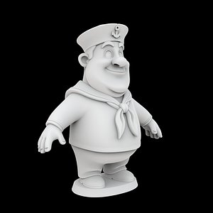 Sailor Cartoon Character 3D Print Model 3D model