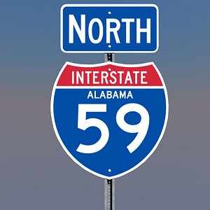 3D Alabama Interstate 59 Signs
