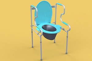 3D TOILET SEAT CHAIR COMMODE BEDSIDE BEDPAN WALKER STAND SHOWER AID model