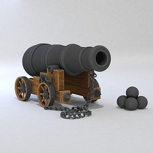 cartoon cannon 3D model