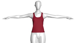 3D Girls Basic Tank Top - T Pose