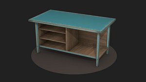 Old work table 3D model