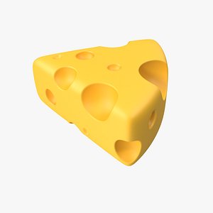 3D Cheese Piece Cartoon model