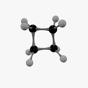 Cyclobutane Molecule 3D model