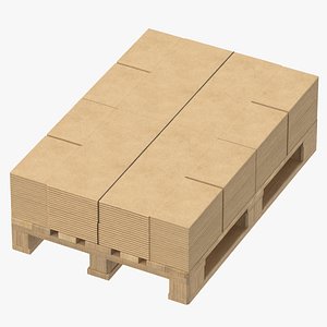 3D model Carton Boxes Laying Flat and Secured