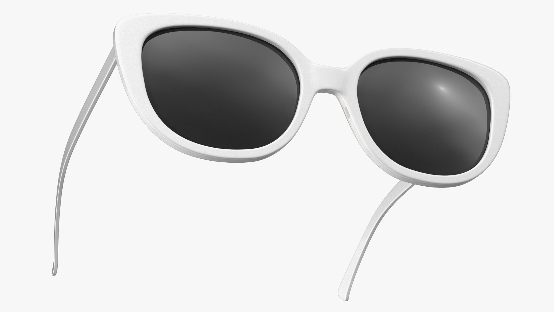 Cat Eye Glasses White 3D model preview