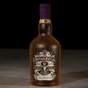 photorealistic chivas regal whisky bottle 3d model