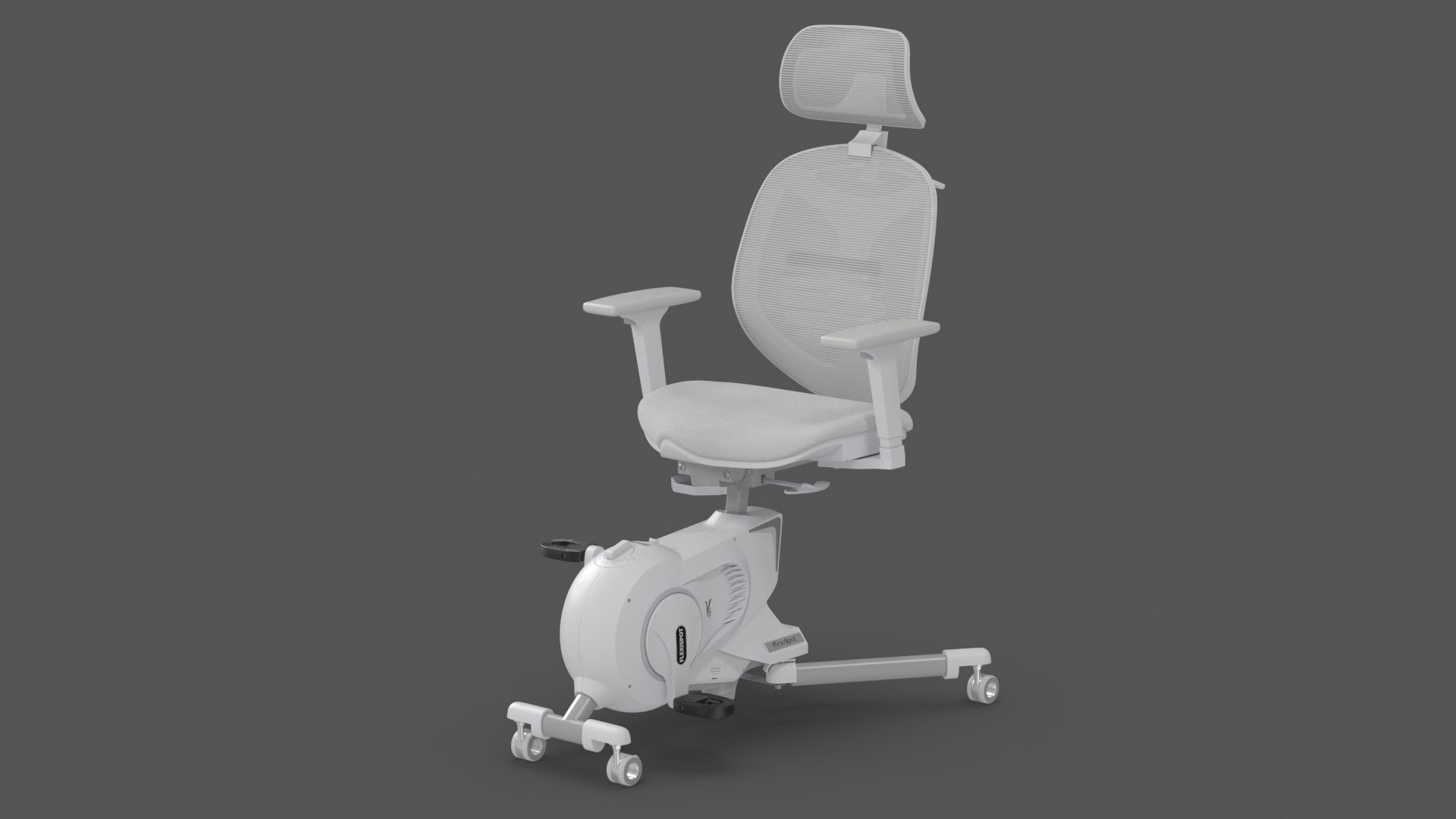 Office Fitness Chair White 3D model preview