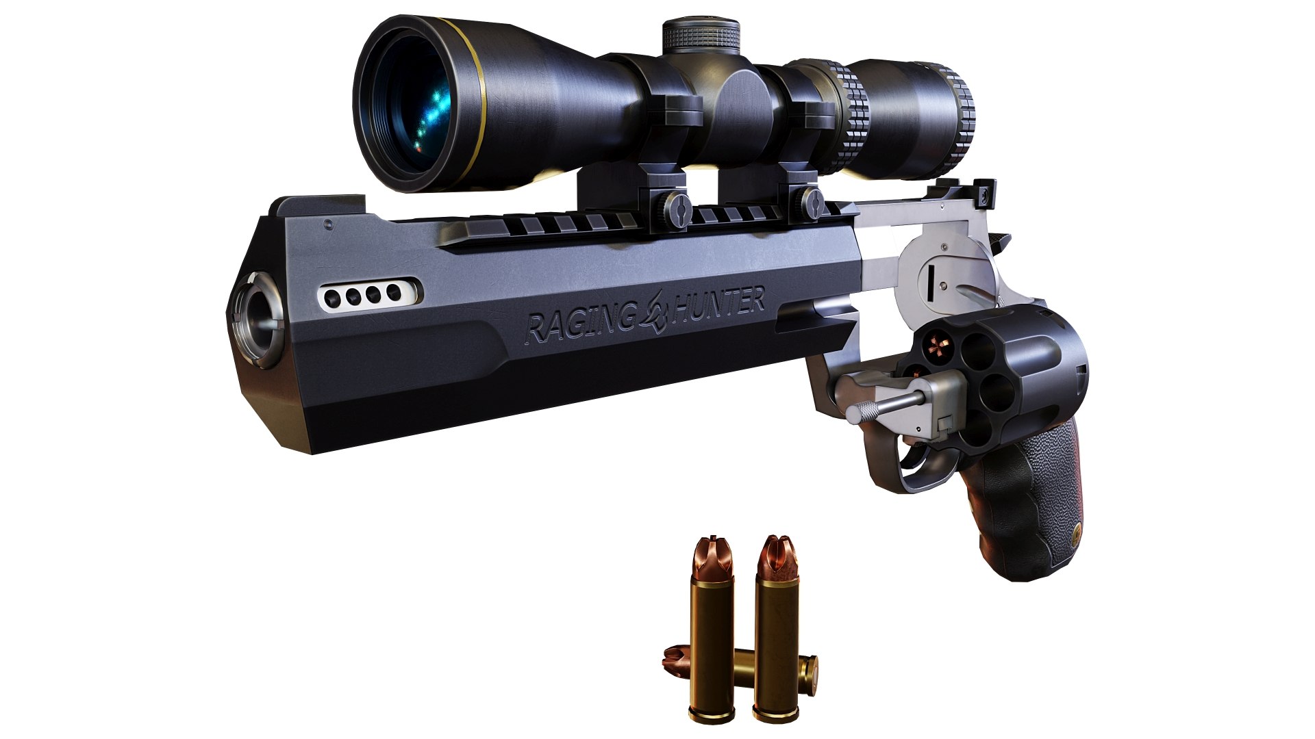 Taurus Raging Hunter Revolver With Scope 3D Model - TurboSquid 1772524