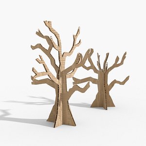 3D cardboard trees dae model