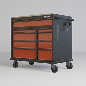 Mobile Tool Workbench With Solid Wood Top 2 PBR model
