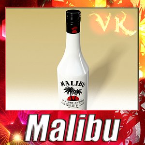 High detailed Malibu Liquor Bottle