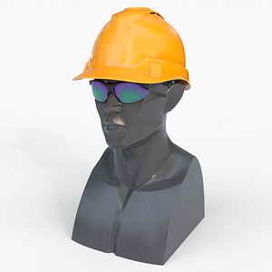 3D Construction Helmet w Bust