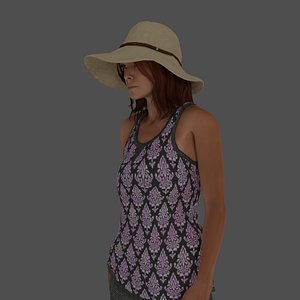 3D rigged female character