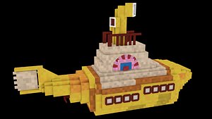 Minecraft Yellow Submarine Model