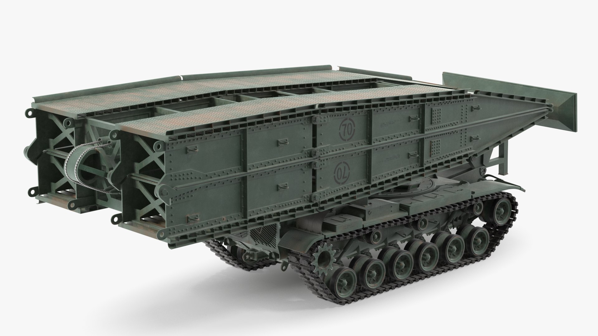 AVLB M60A1 Launched Bridge Green Rigged 3D model preview