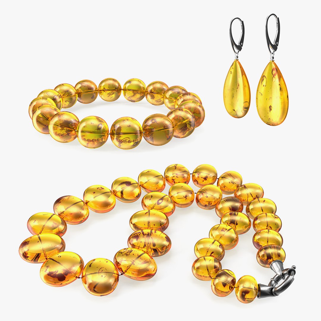 Amber Jewelry Collection 3D Model - TurboSquid 1885890