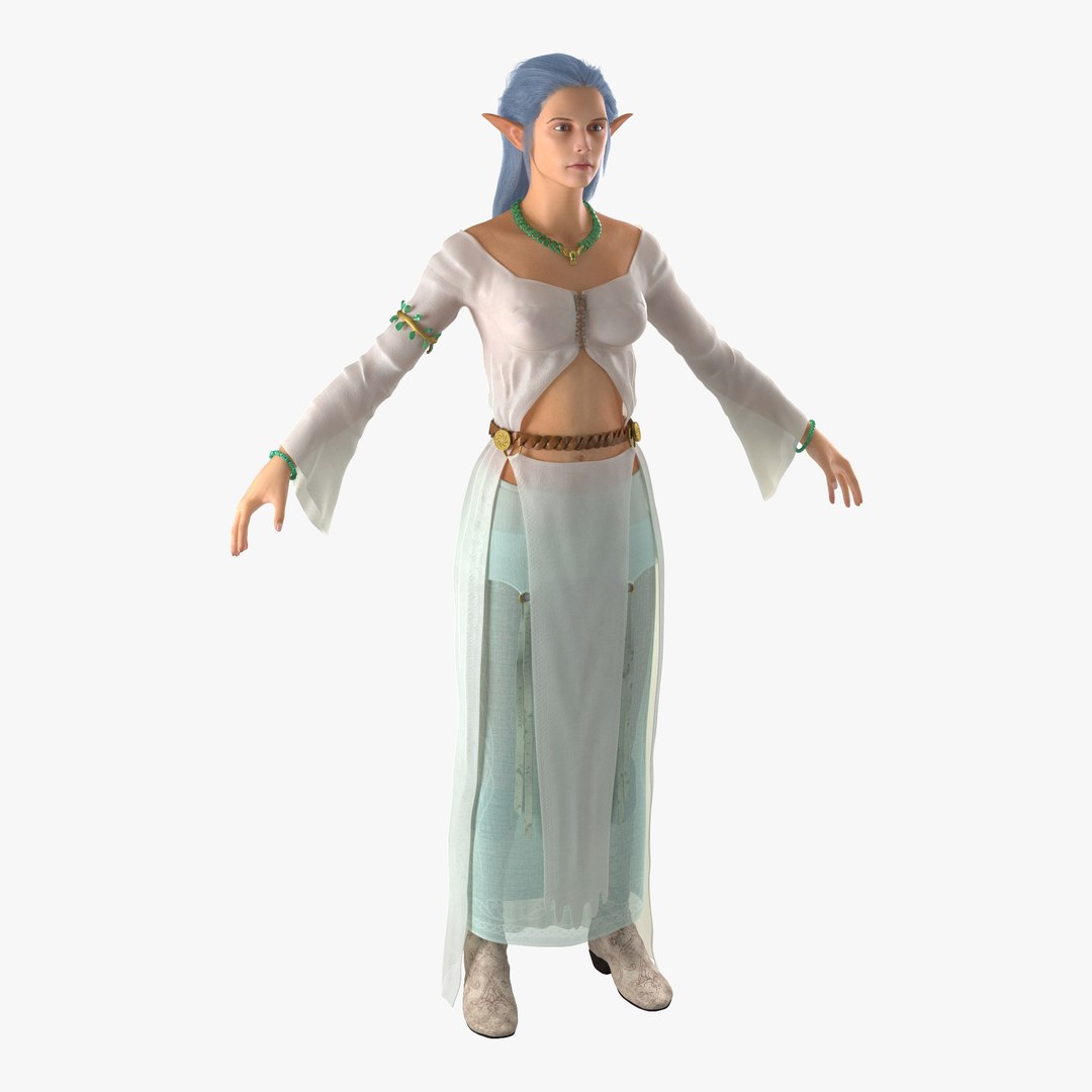 Female Elf 3D model preview