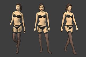 3D rigged female character -